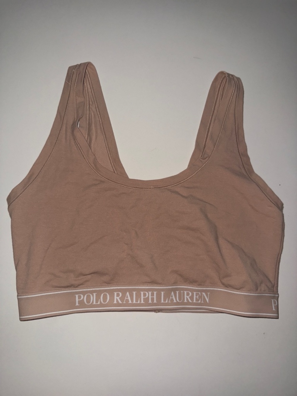 Polo by Ralph Lauren Tan Logo Elastic Cotton Bralette